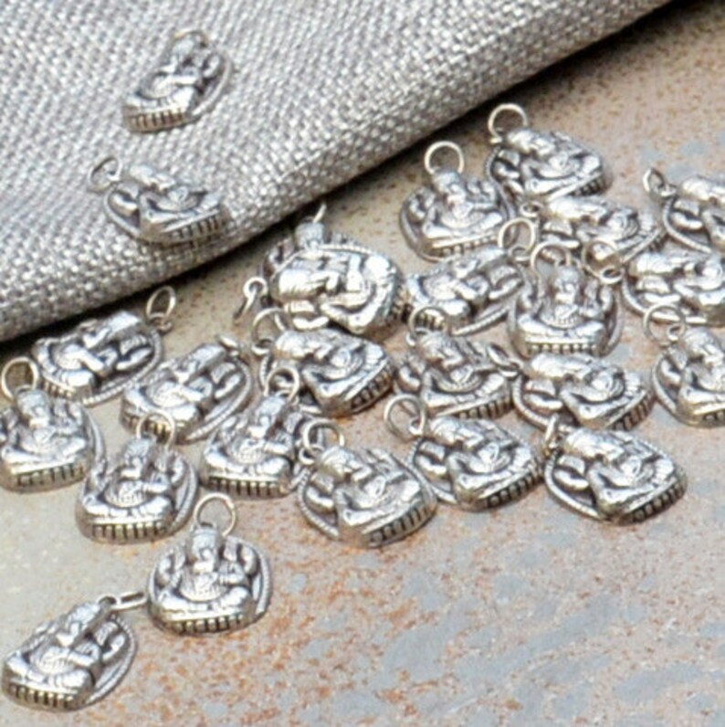 Sterling Silver Ganesh Pendants 15mm Ganesha Charms Nepal Etsy