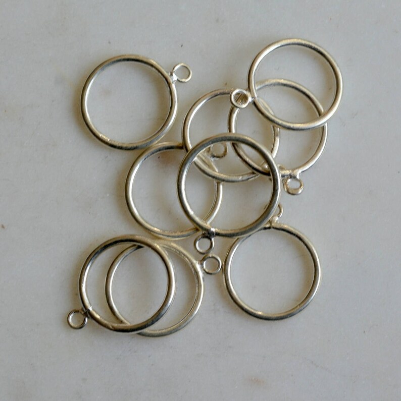 20mm Sterling Silver Circle Loop Charms Round Circular Etsy