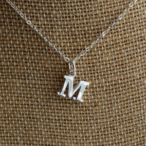 Silver letter sales m necklace