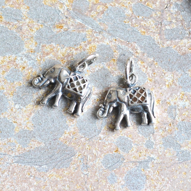 Elephant Charm Sterling Silver Good Luck Elephant Pendant Etsy