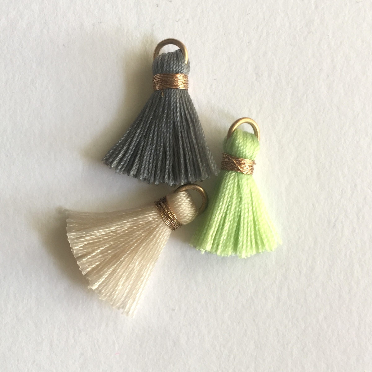 Mini Tassels Jewelry Tassels for Jewelry Bronze Binding Green Etsy
