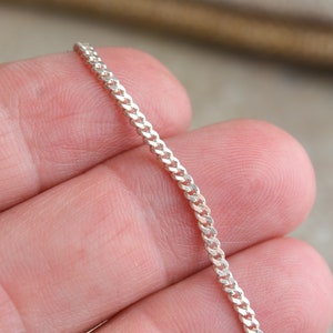 Chaîne gourmette en argent, petit collier gourmette en argent sterling, collier chaîne en argent fin 2 mm, collier superposé, PRA17-1102