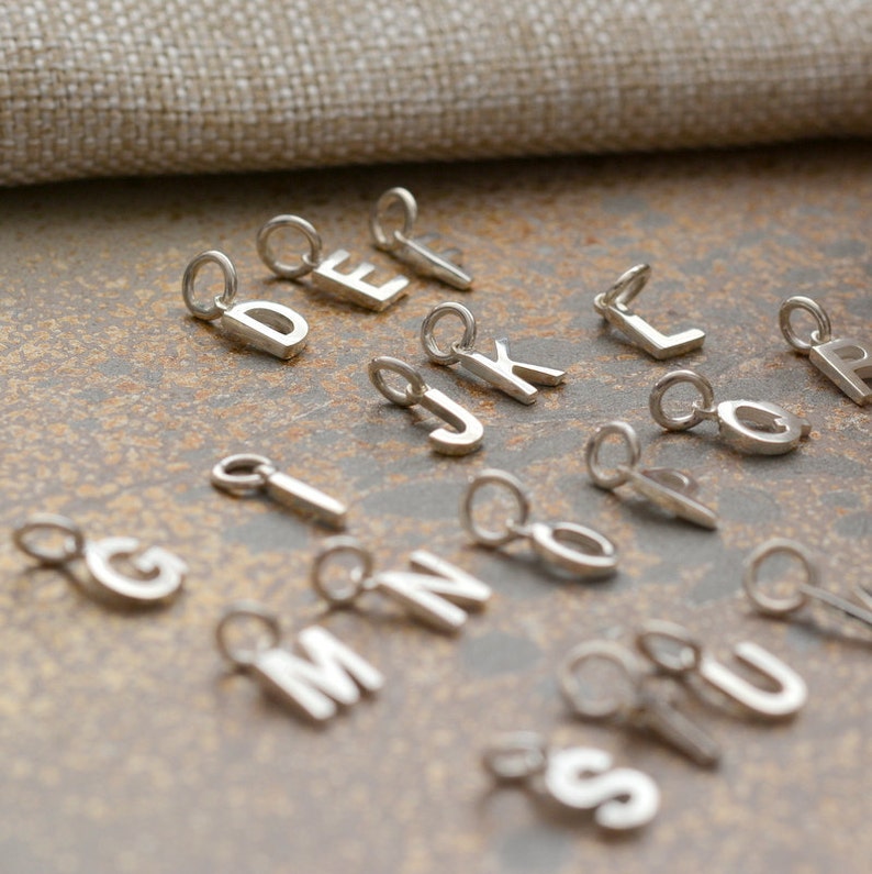 Sterling Silver Initial Charm Alphabet Charms Letter Charms Etsy