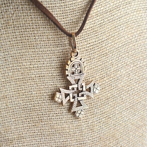 Ethiopian Cross Necklace, Bronze Cross, Ethiopian Jewelry, Ethiopian Necklace, African Cross, Orthodox Christian Cross, BS20-0406