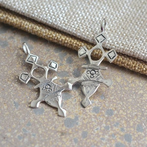 Sterling Silver Tuareg Cross Pendant, Large African Cross, Nomadic Cross, Tuareg Jewelry, Handmade Cross, BS20-0418
