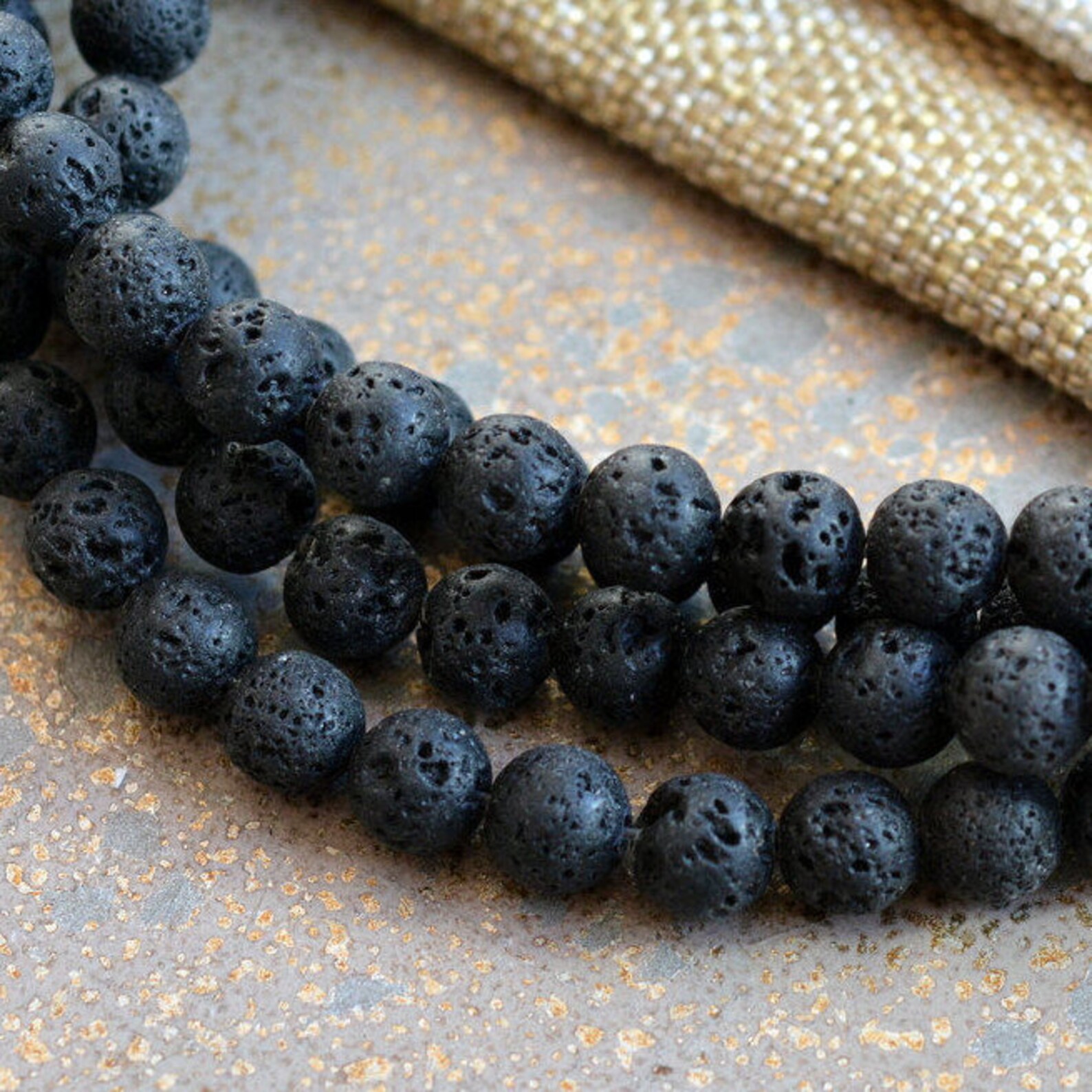 10mm Black Lava Rock Beads Lava Beads for Bracelets 10mm Waxed - Etsy