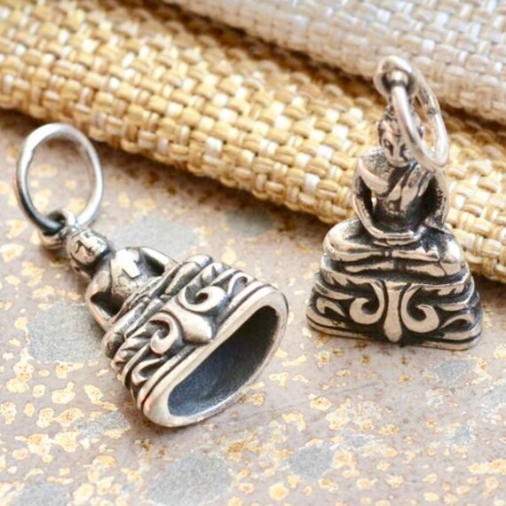 Silver Buddha Charm Sterling Pendant Buddhist - Buddhist Charms And Pendants Silver Buddha Charm Sterling Pendant Buddhist - Buddhist Charms And Pendants