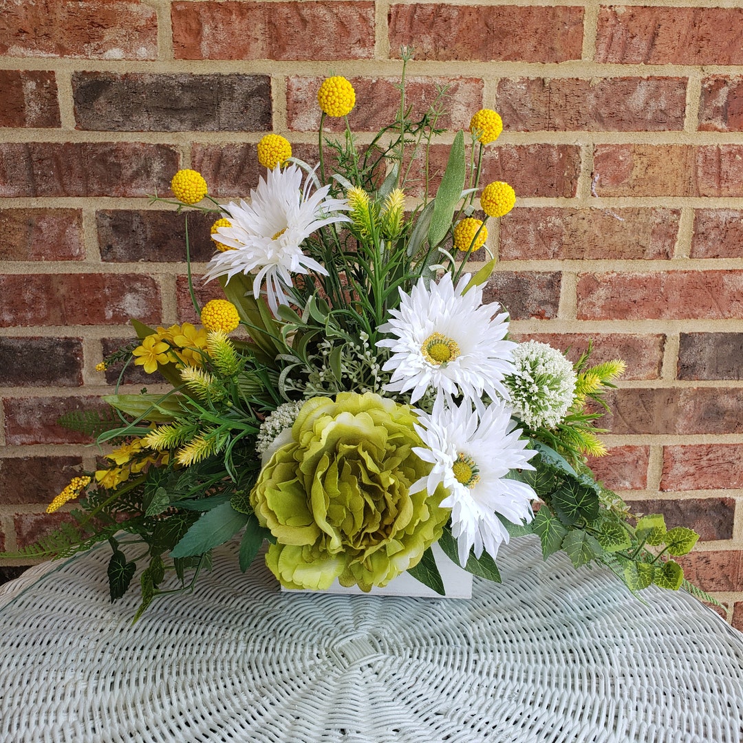 Small Table Arrangement Silk Floral Arrangement Farmhouse Etsy