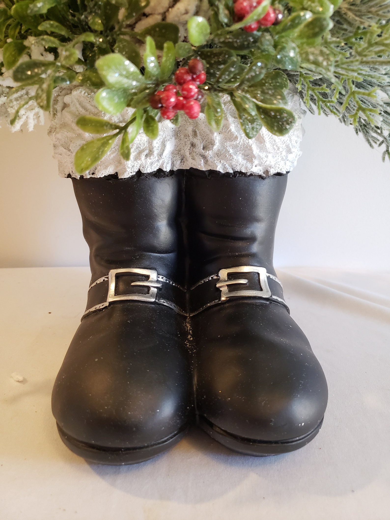 Santa Boots Floral Arrangement, Christmas Arrangement, Christmas Decor ...