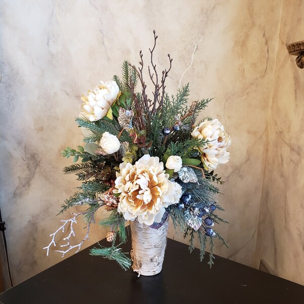 Winter Flower Arrangement Etsy