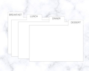 Recipe card box divider - editable digital file