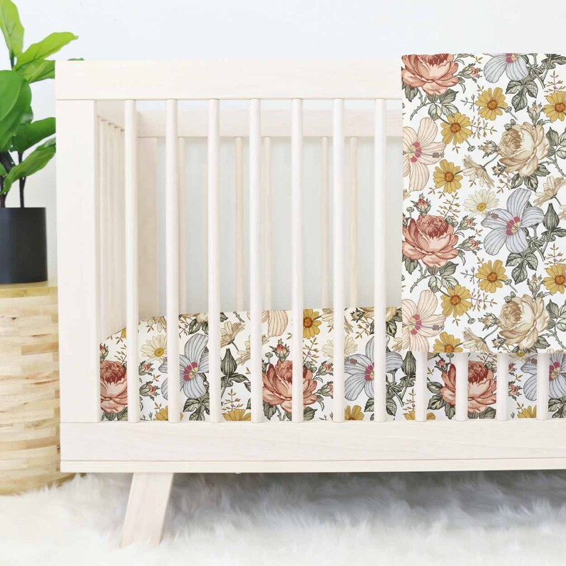 Vintage Floral Crib Bedding Baby Girl Floral Vintage Etsy