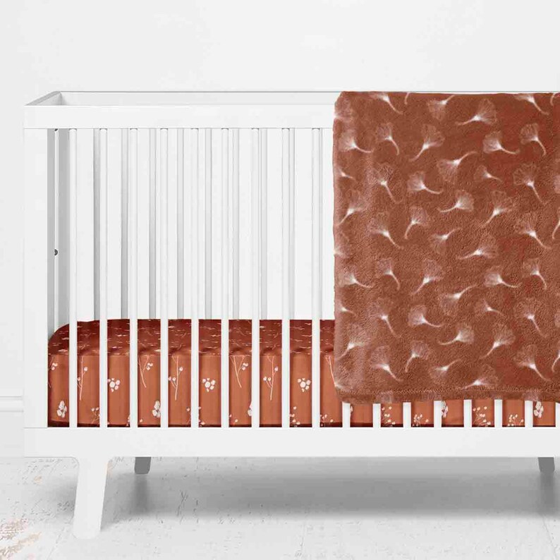Rust Color Story Crib Bedding Rust Burnt Orange Neutral Etsy