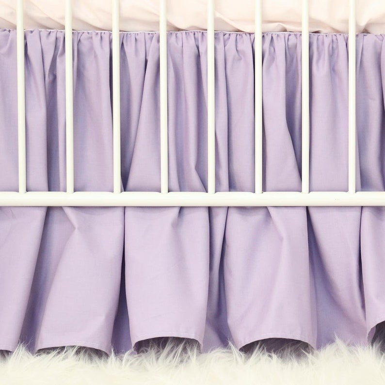 Dusty Purple Crib Skirt Purple Warm Lavender Gathered Etsy