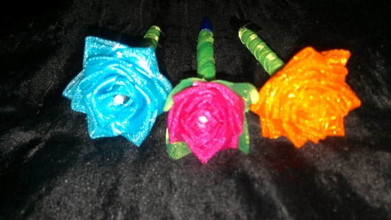 Flower Pens Duct Tape Pens Duck Tape Pins Colorful Pens Etsy
