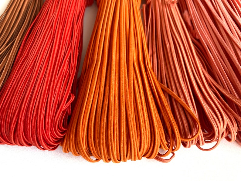 Orange shades soutache braid cord, 2,5 mm jewelry making soutache braid gimp, string for crafts, sewing, gift wrap, DIY projects image 3