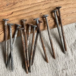 Clavos oxidados viejos, clavos rústicos de 3,5 pulgadas, lote de 23, fabricados en la URSS
