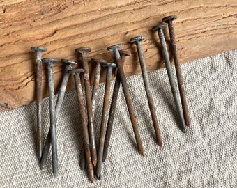 Old rusty nails 3.5 inch rustic nails lot of 23 made in USSR
