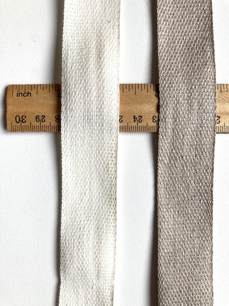 Pure linen woven tape ribbon 3 meters, undyed natural or ivory tape for sewing, vintage look ribbon for sewing, crafts, DIY projects image 5