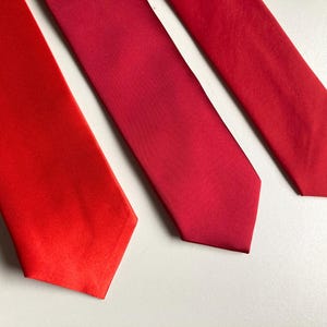 Solid Red Neck Tie, Bright Men's Accessory, Black Necktie for Hand Painting