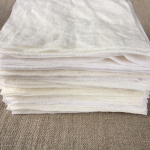 Blocchi di tessuto di lino, confezione da 130 pezzi, quadrati da 4,5 pollici, assortiti, bianco avorio, peso medio, lino europeo per trapunte, patchwork, artigianato