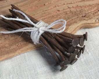 Old rusty nails 4.5 inch rustic nails lot of 15 made in USSR