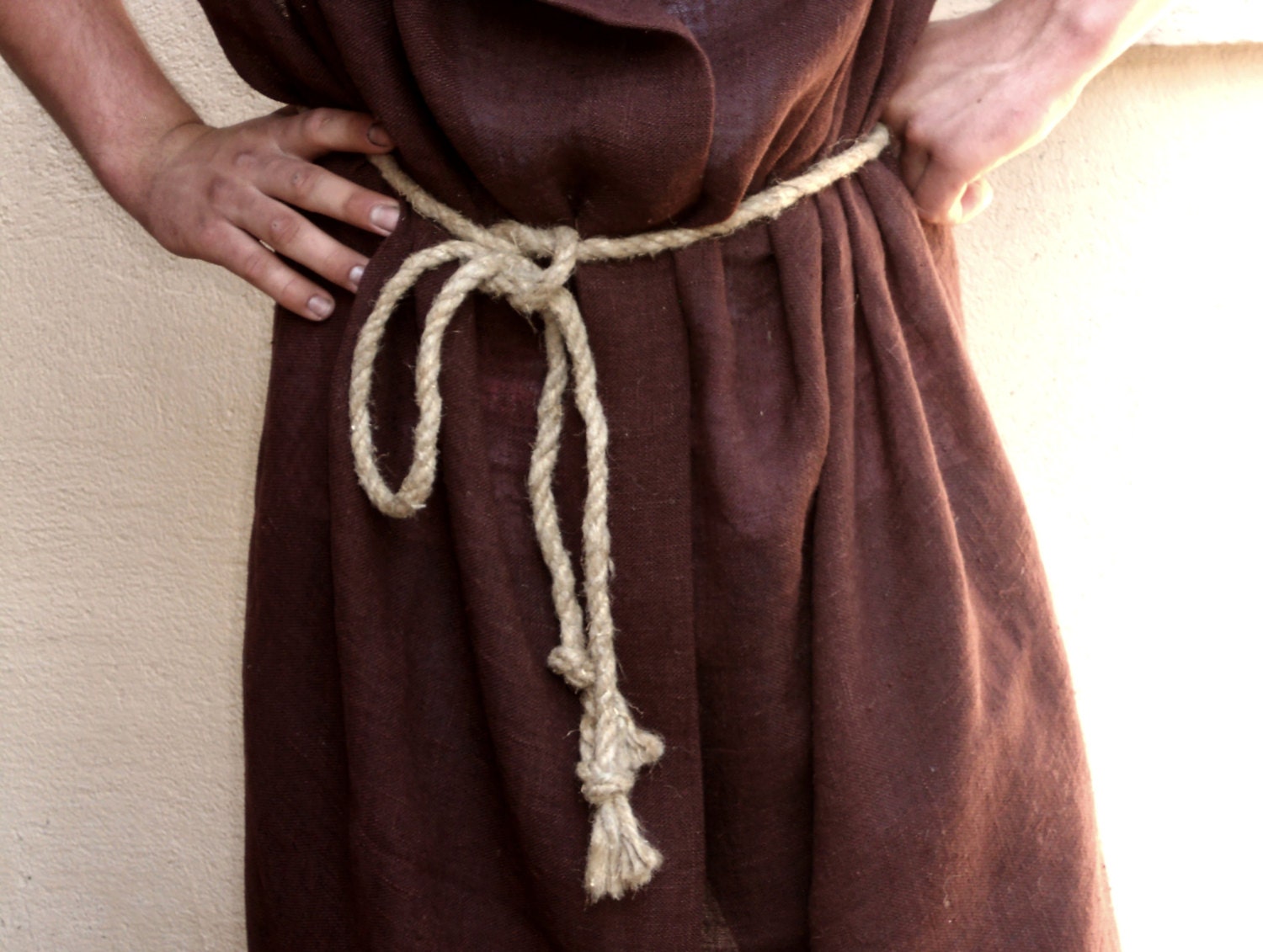 Hemp Rope Belt for Medieval Costume, Primitive Rough Rustic