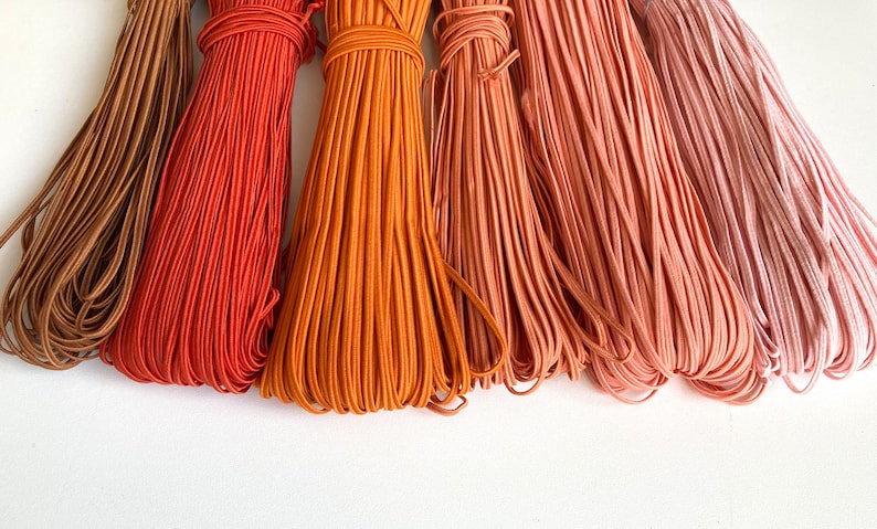 Orange shades soutache braid cord, 2,5 mm jewelry making soutache braid gimp, string for crafts, sewing, gift wrap, DIY projects image 1