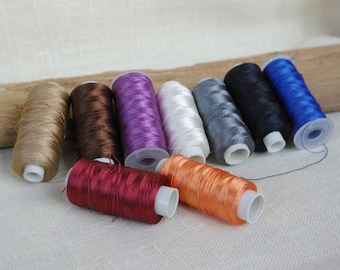 Polyester thread 3 ply embroidery thread for crafts leather sewing choose your color 210 D/3 made in Turkey