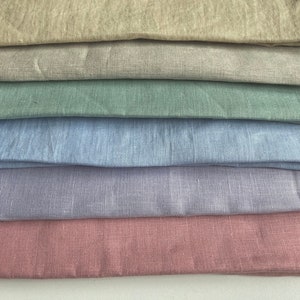 Pastellfärgat linnetygpaket: Mjuka enfärgade, rent europeiskt lin för sömnad (69 x 51 cm, 6 stycken)