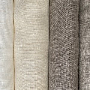 Rustic Natural Linen Fabric: Undyed Beige & Natural White Sheer Gauze European Flax - Half Meter