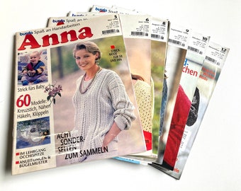 Anna Burda Spass an Handarbeiten magazine 1996 needlework, knit, crochet, doll patterns, instruction, cutting sheet, scheme in German