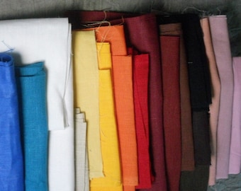 Assorted Natural Linen Fabric Scraps 1kg: Solid Colors, 100% Pure European Flax Remnants