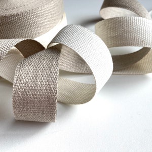 Pure linen woven tape ribbon 3 meters, undyed natural or ivory tape for sewing, vintage look ribbon for sewing, crafts, DIY projects image 3