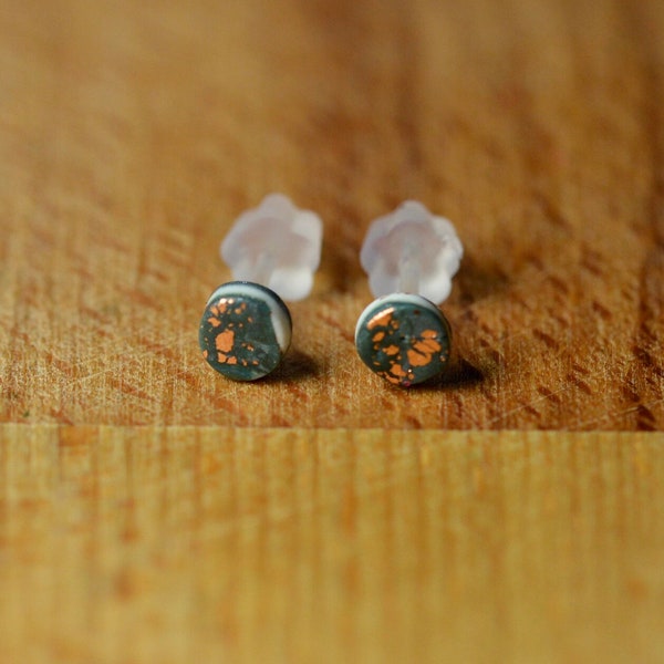 Plastic Studs - 3mm Very Tiny Earrings - Nickel Free Jewellery