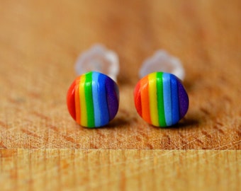 Tiny Stud Earrings - Rainbow Earrings - Hypoallerenic LBGT Jewellery - Pride Earrings