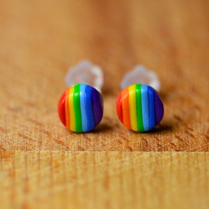 Tiny Stud Earrings - Rainbow Earrings - Hypoallerenic LBGT Jewellery - Pride Earrings