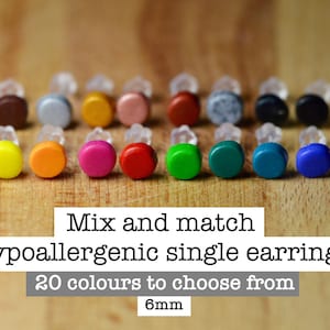 Single Earrings - 6mm Mix And Match Single (Not A Pair) Tiny Individual Earrings