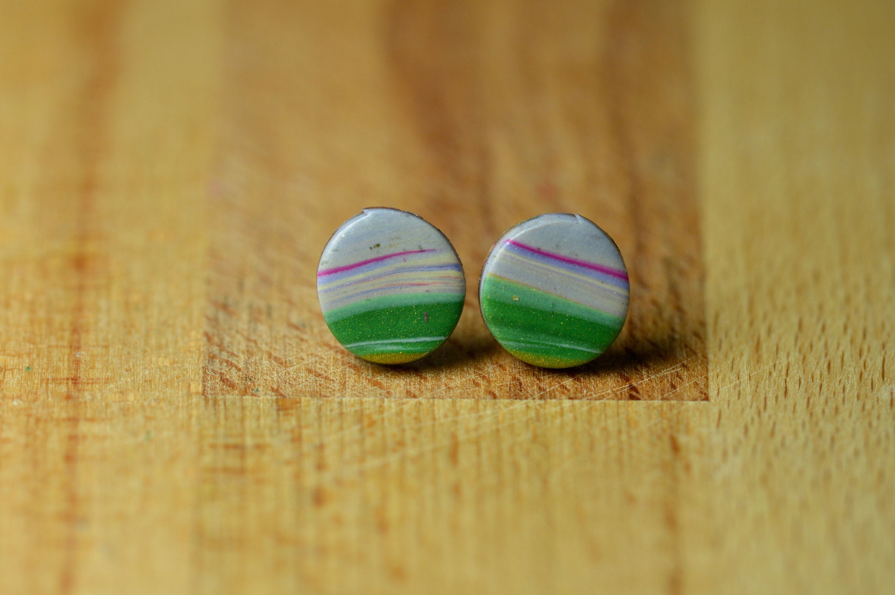 Wood planet earrings handmade earrings