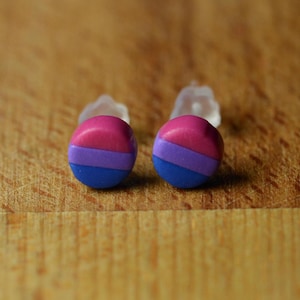 Bisexual Flagge kleine Ohrstecker - LBGT Schmuck - hypoallergene Pride Ohrringe