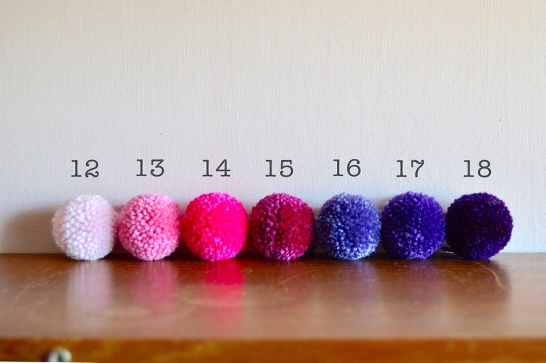 Big Yarn Pom Poms 8cm 3 Inch Multicolour Pick Your Own Etsy UK