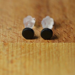 Small Black Studs: Hypoallergenic Polymer Clay Earrings