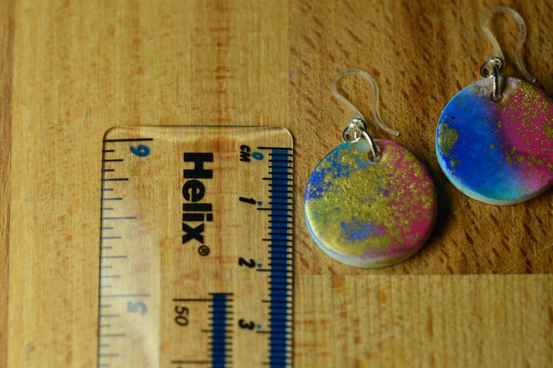 Galaxy Dangle Earrings On Plastic Hooks For Metal Allergies