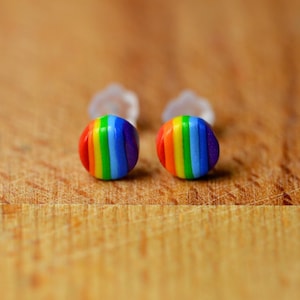 Tiny Stud Earrings - Rainbow Earrings - Hypoallerenic LBGT Jewellery - Pride Earrings