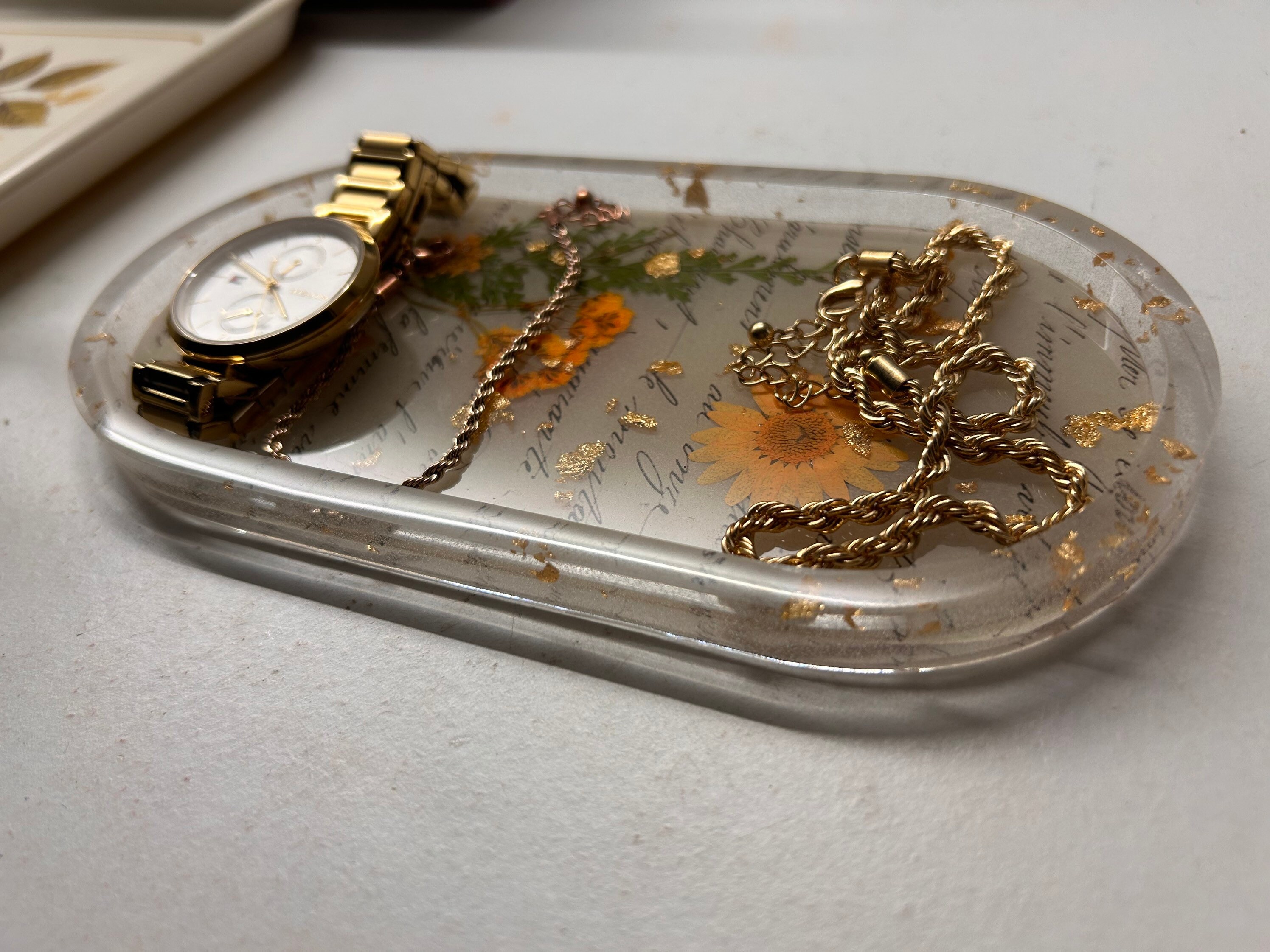 Tails of Spring Collection | Resin Tray | Gold - Etsy