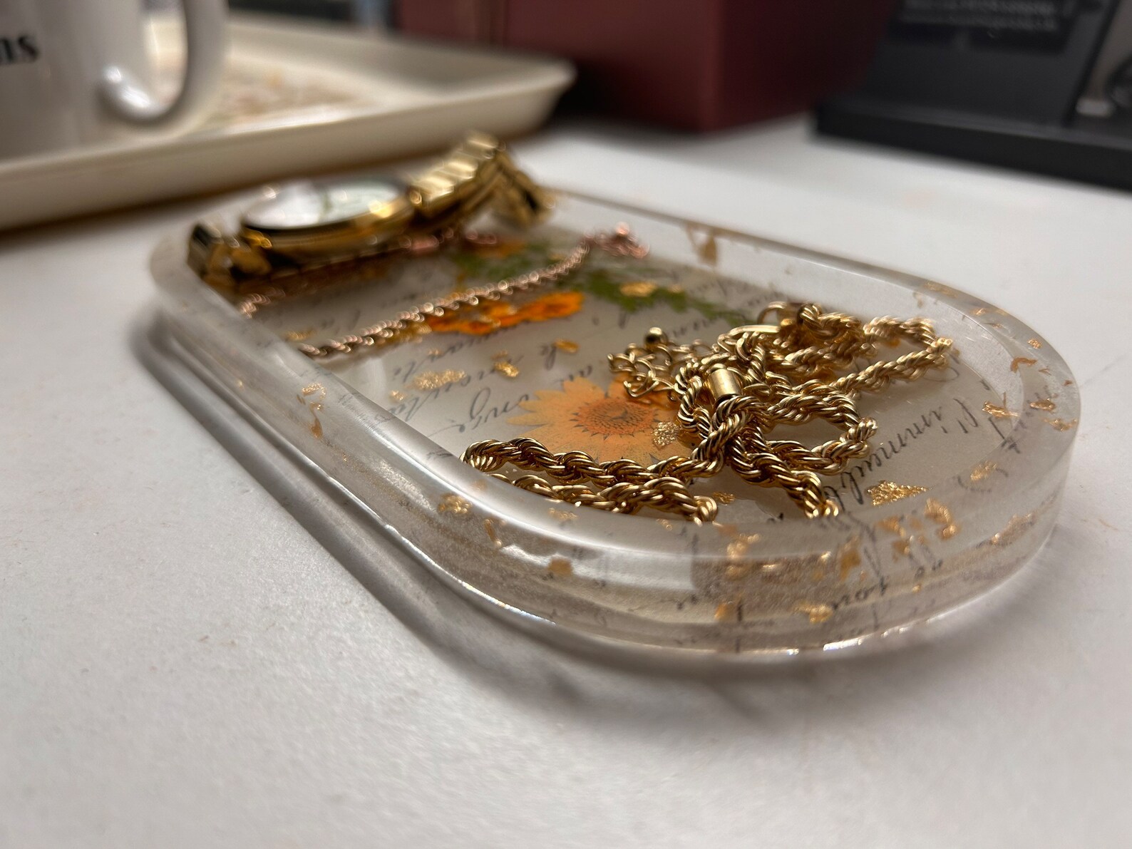 Tails of Spring Collection | Resin Tray | Gold - Etsy
