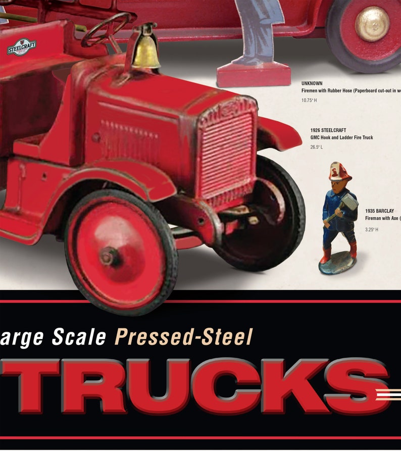 Vintage Large Scale Pressedsteel Fire Trucks 24 X 30 Print Etsy