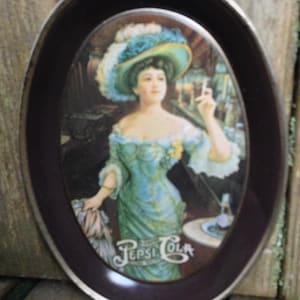 Vintage Pepsi-Cola Gibson Girl Metal Serving Tray &quot;Delicious, Healthful&quot;