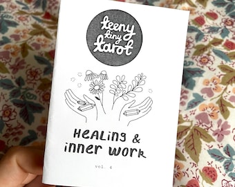 DOWNLOAD - Tarot for HEALING & inner work vol. 4 mini Zine, tarot spreads, printable guide, self-reflection, witchy guide, cute DIY booklet