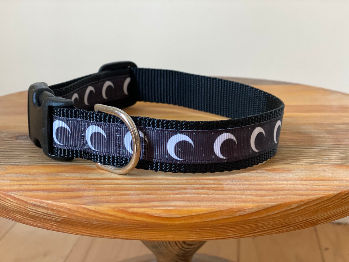 Crescent Moon Dog Collar Large Breed Adjustable Moon Etsy